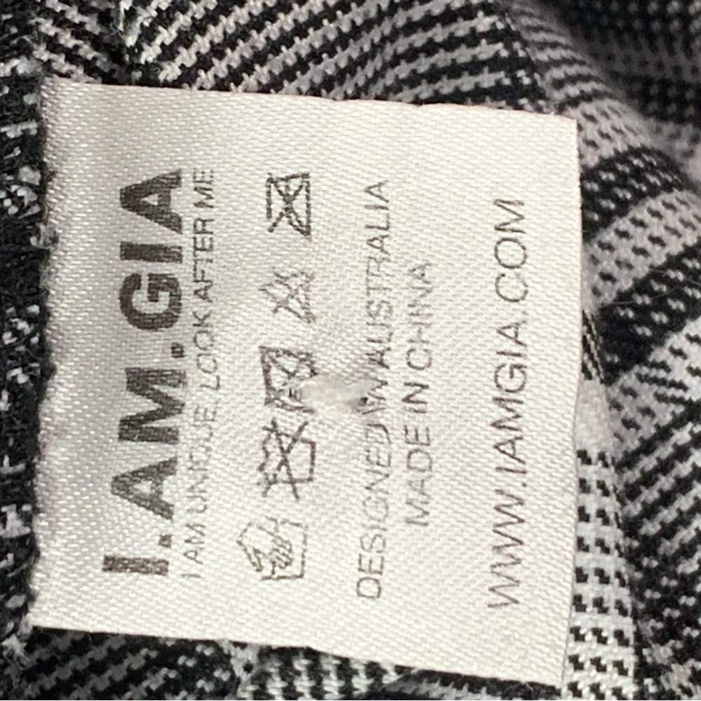 I.AM.GIA High Waist Plaid Cobain Pants Joggers Black White Tartan Women’s Size M - Picture 7 of 13